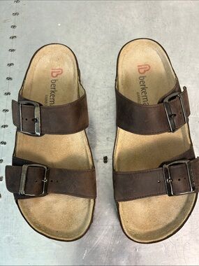 Berkemann Women’s Brown Double-Buckle Leather Sandals
